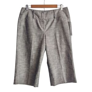 Sharagano Woman's Capris Crop Gray  Cotton Blend Career Pants Size 10 NWT